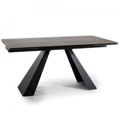 Стол обеденный SIGNAL SALVADORE эффект дерева/черный мат 160-240/90